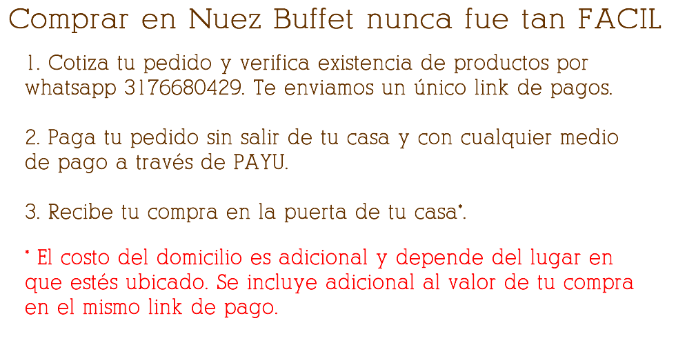 Comprar en nuez buffet ahora es muy facil